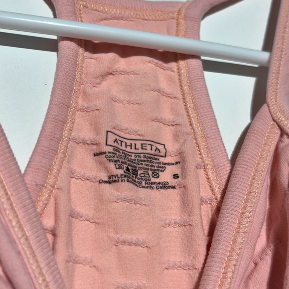 Athleta Pink Racerback Textured Stretchy Tank Top Size Small - Picture 5 of 9